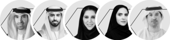 H.E. Dr. Thani Al Zeyoudi, H.E. Omar Al Olama, H.E. Maryam Al Hammadi, H.E. Alia Al Mazrouei and H.E. Helal Al Marri